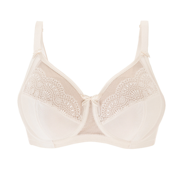Glamorise 38C WONDERWIRE Bra Satin & Lace UNDERWIRE (FLEXI SIDE BONES) Ivory NEW - Picture 7 of 15